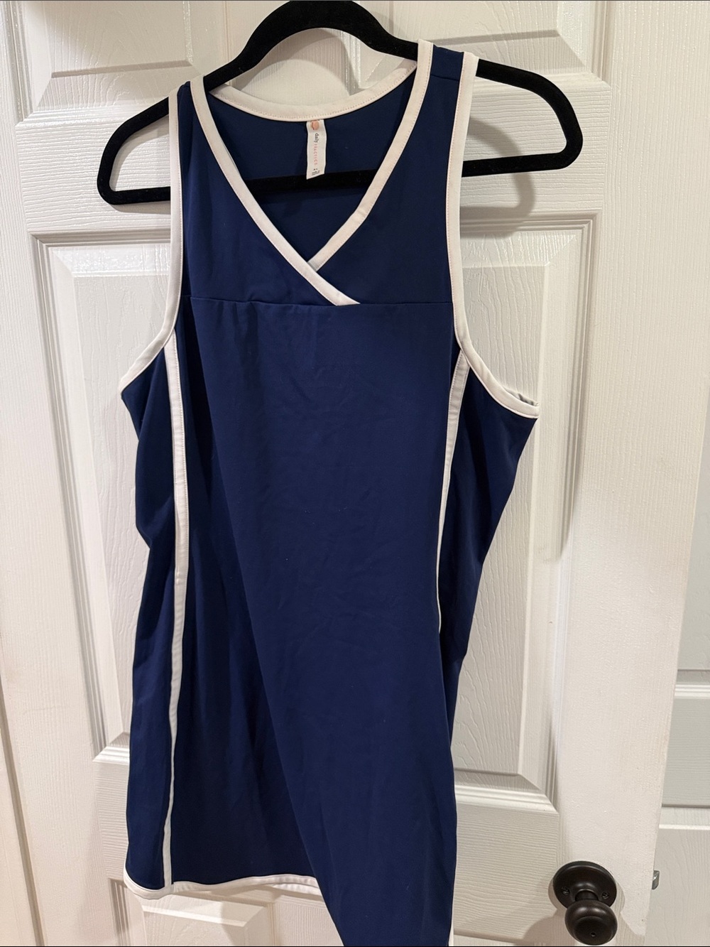 Navy Tank Top with White Trim - Women's Athletic Layer